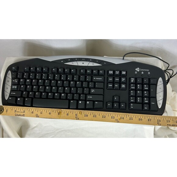 GATEWAY KB-0401 Black/Silver Wired PS/2 Multimedia Keyboard - Cleaned and Tested - Picture 7 of 7